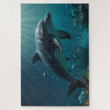 Bleu turquoise Dauphin sous-marin Scène I