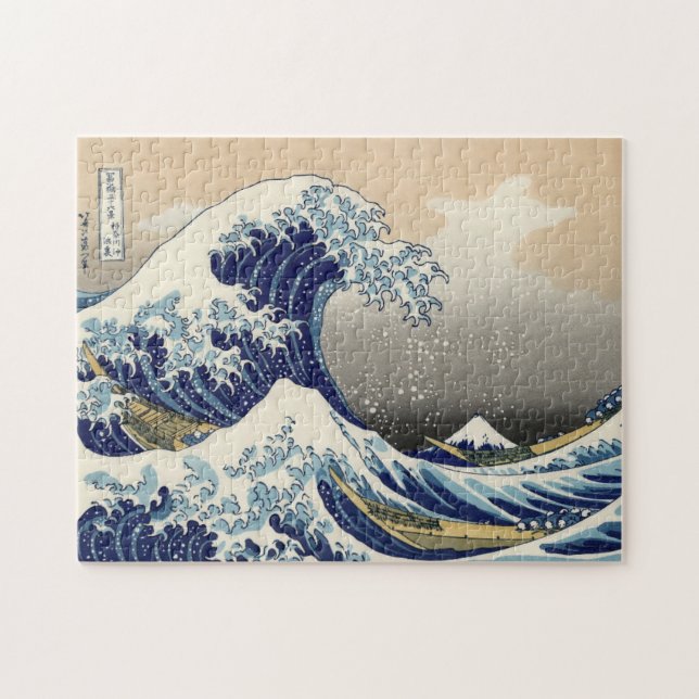 Puzzle Bleu vague Ukiyo e japon peinture (Horizontal)