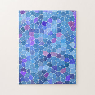 Puzzle bleu verre
