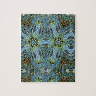 Puzzle bleu vert Abstrait