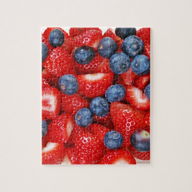 Puzzle Bleuets frais et fraises (Vertical)