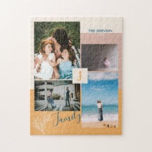 Bloc de couleur moderne Family Photo Collage Puzzl