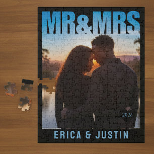 Puzzle Bloc Photo Monsieur et Madame Coeur Anniversaire N
