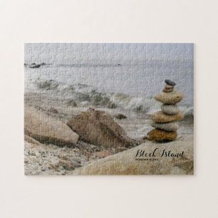 Puzzle Block Island Stone Cairs, Mohegan Bluffs,