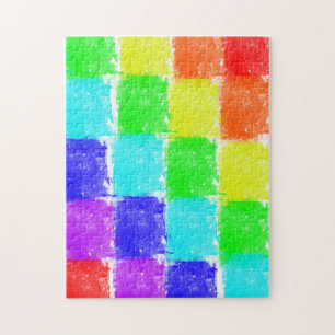 Puzzle Blocs de couleur arc-en-ciel modernes