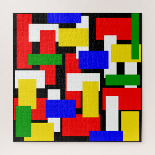Puzzle Blocs rouge, jaune, noir, bleu et vert