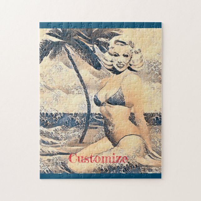 Puzzle Blonde Kneeling Modèle de bikini Thunder_Cove (Vertical)