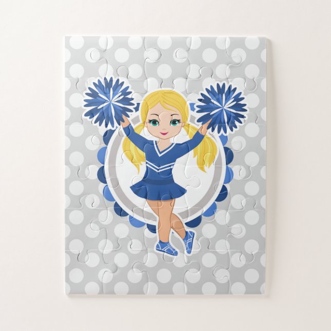 Puzzle Blonde Pom-pom girl Bleu - Cute Cheer (Vertical)