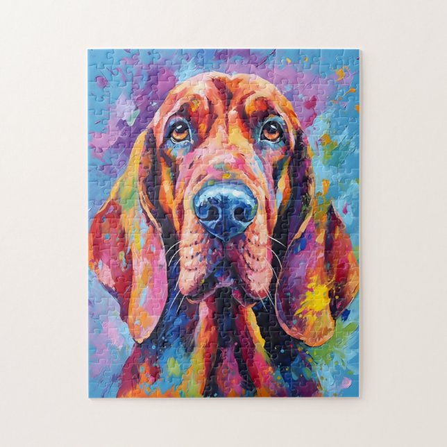 Puzzle Bloodhound coloré (Vertical)
