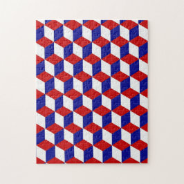 Puzzle - Bloquer l'illusion en rouge, blanc et ble