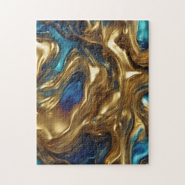 Puzzle Blu & Gold - (Vertical)