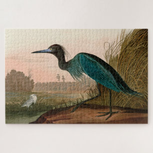 Puzzle Blue Crane or Heron Birds of America Audubon Print