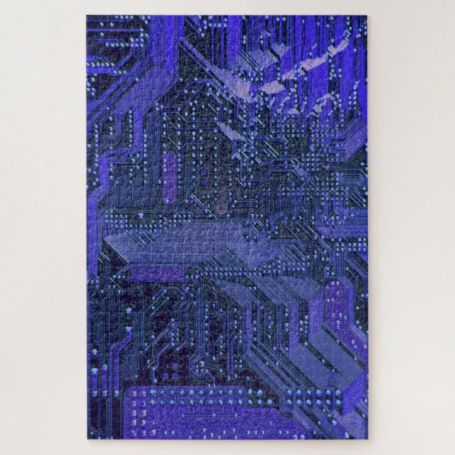 Puzzle Blue Cyber Circuit Board Tech Electronique (Vertical)