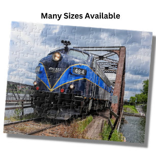 Puzzle Blue Diesel Train Engine Locomotive Railroad