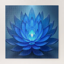 Blue Lotus Flower Spirituel Zen Art