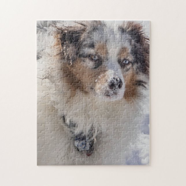 Puzzle Blue Merle Australian Shepherd (Vertical)