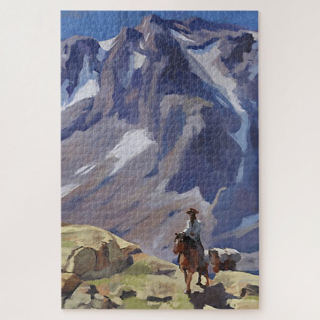 Puzzle "Blue Mountain Rider" par Edgar Payne (Vertical)