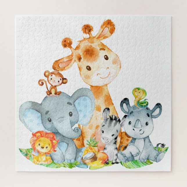Puzzle Blue Watercolor Cute (Vertical)
