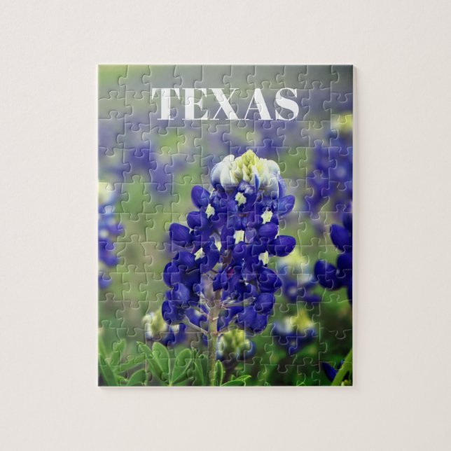 Puzzle Bluebonnets Fleurs Bleues Texas Texan Floral (Vertical)