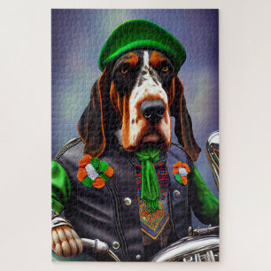 Puzzle Bluetick Coonhound conduisant un vélo pour la Sain