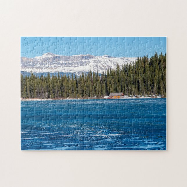 Puzzle Boathouse à côté de Lake Louise - Banff, Canada (Horizontal)