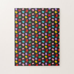 Puzzle Bobines de fils à coudre noirs couturière