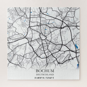 Puzzle Bochum Deutschland City Map Voyage Simple Minimal