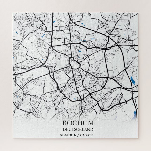 Puzzle Bochum Deutschland City Map Voyage Simple Minimal (Vertical)