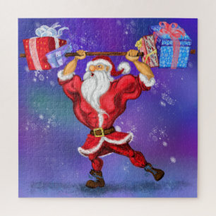 Puzzle Bodybuilder Santa Claus avec cadeaux de Noël - Amu