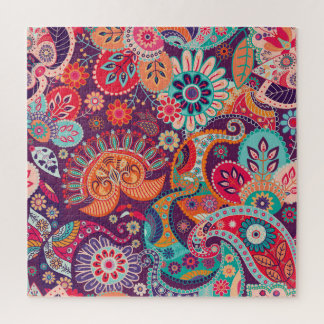 Puzzle Bohemian Boho MOD Hippy Chic Flower Motif
