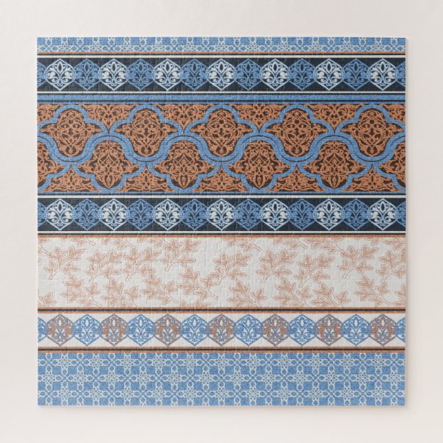 Puzzle Boho Floral Stripes : Ethnic Seamless Collection (Vertical)