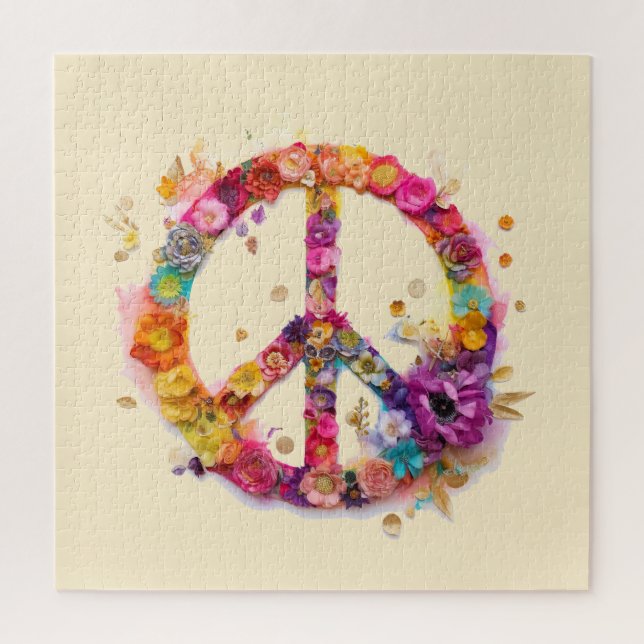 Puzzle Boho Hippy 60s 70s Peace Sign (Vertical)