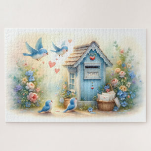Puzzle Boîte aux lettres Bleue de Lettres d'Amour Cottage