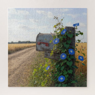 Puzzle Boîte aux lettres de campagne avec des volubilis
