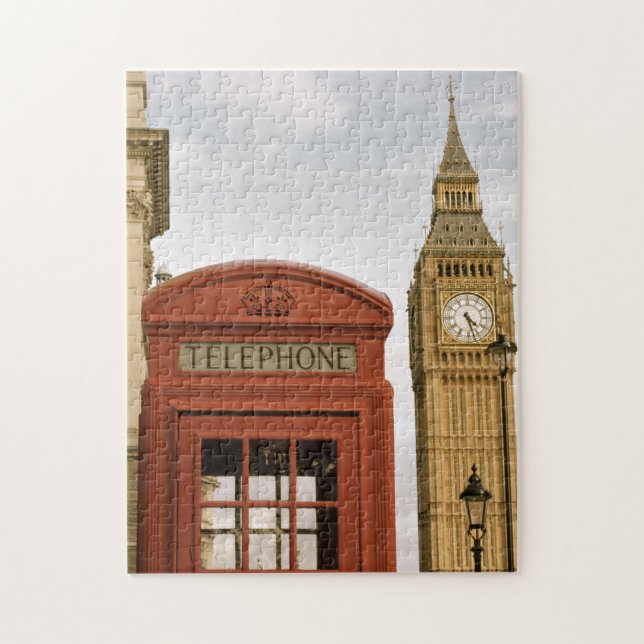Puzzle Boîte téléphonique et tour de Big Ben (Vertical)