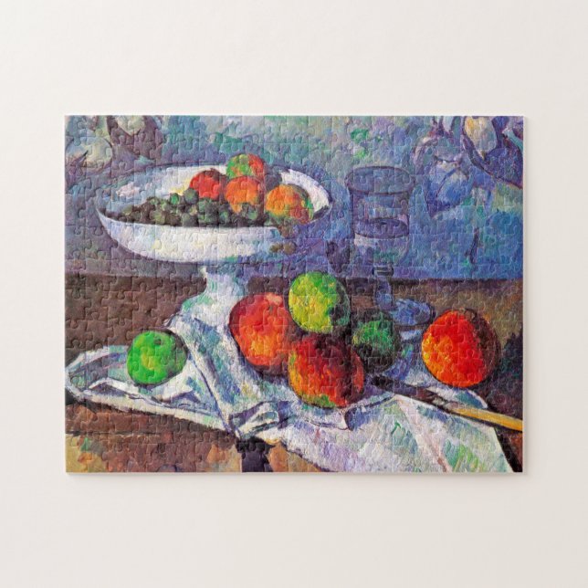 Puzzle Bol de fruits, Verre et Pommes, Cezanne (Horizontal)