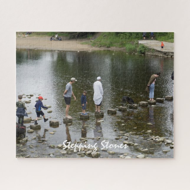 Puzzle Bolton Abbey Stepping Stones Yorkshire Dales Scène (Horizontal)