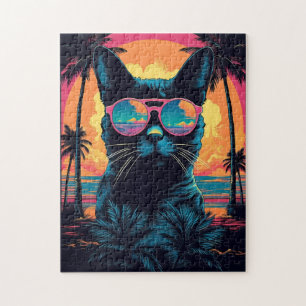 Puzzle Bombay Chat avec lunettes de soleil à la plage