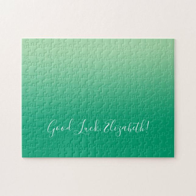 Puzzle Bon Nom de la chance Script sur Green Gradient Fun (Horizontal)
