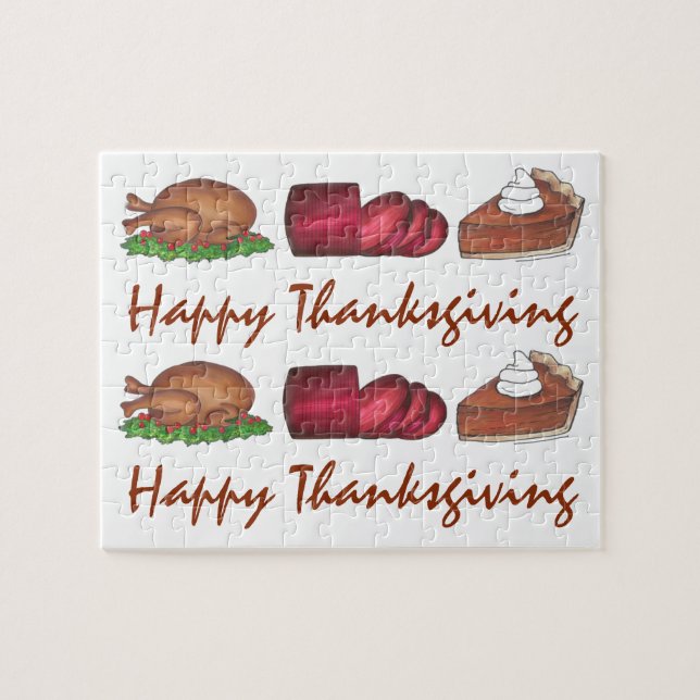 Puzzle Bon thanksgiving Turquie Cranberry Pie Holiday (Horizontal)