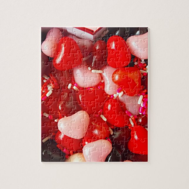 Puzzle Bonbons de coeur Valentine avec arroses (Vertical)