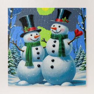 Puzzle Bonhomme de neige de Pays d'Hiver Merveilleux