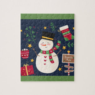 Puzzle Bonhomme de neige décoratif de vacances