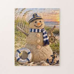 Puzzle Bonhomme de neige en sculpture de sable de Lowcoun