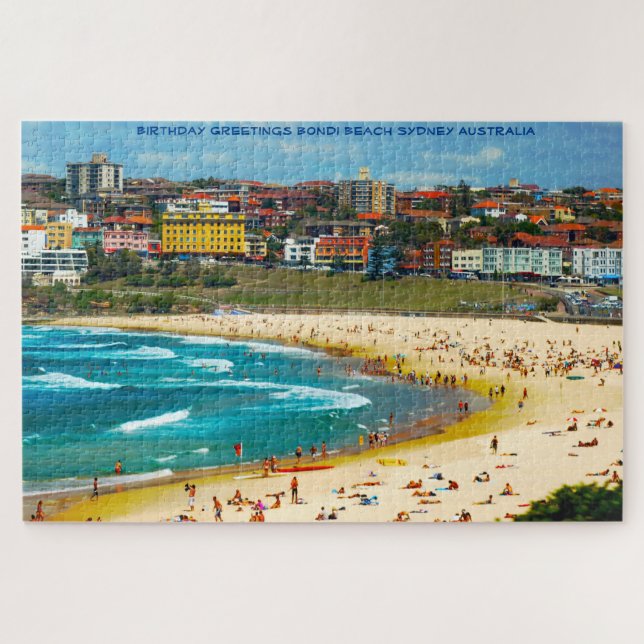 Puzzle Bonjour Anniversaire Bondi Beach Sydney Australie (Horizontal)