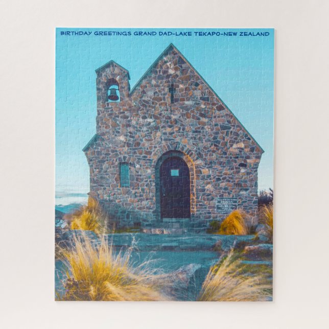 Puzzle Bonjour Anniversaire Grand Papa-Lac Tekapo (Vertical)