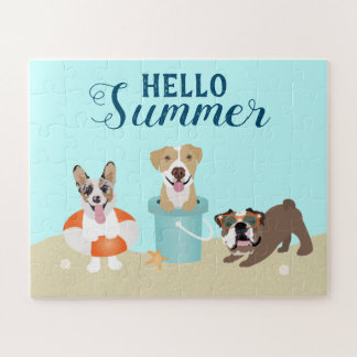 Puzzle Bonjour Summer Beach Chiens Bleus