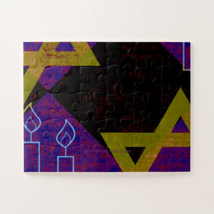 Puzzle Bonne Hanoukka Star de David menorah Dreidel Slipp