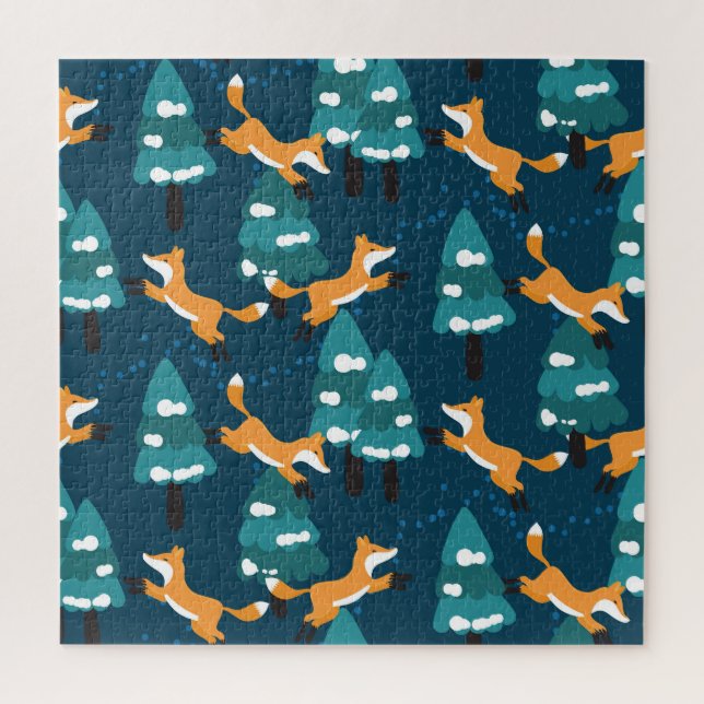 Puzzle Bons Renards : Charme Vintage sans joint (Vertical)