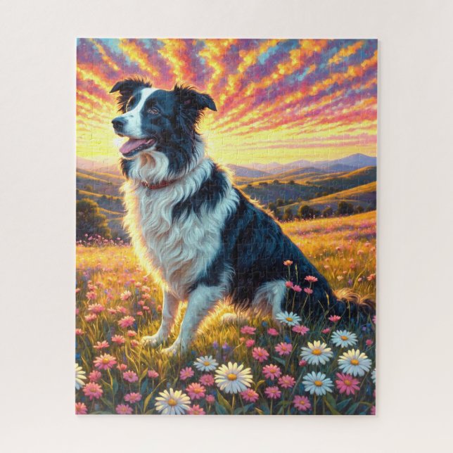 Puzzle Border Collie Dog (Vertical)